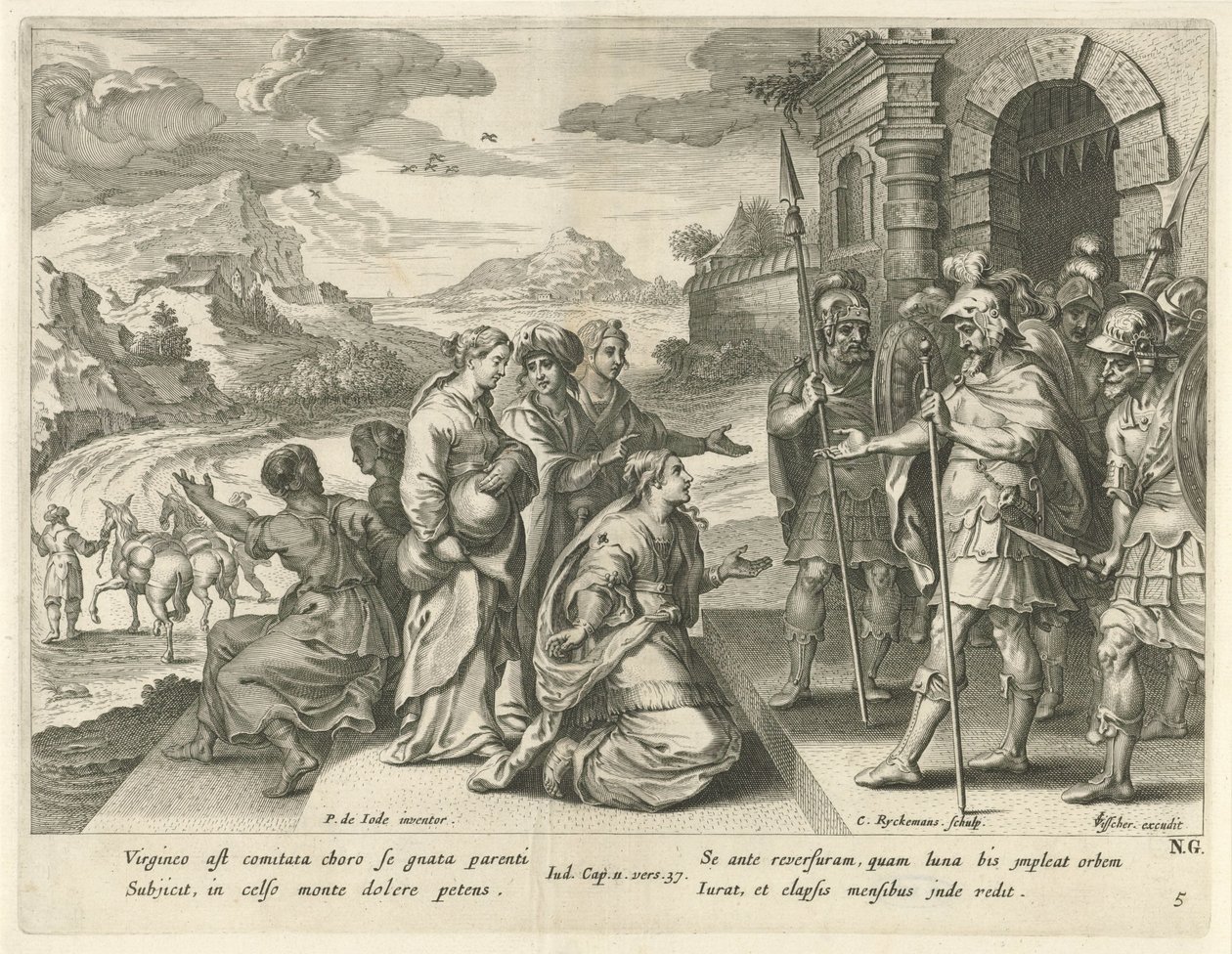 Jephthah Grants His Daughter Permission to Go to the Mountains (The Story of Jephthah) by Nicolaes Ryckmans