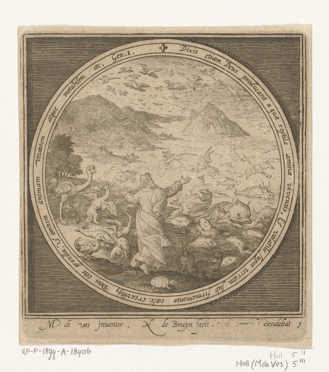 Fifth Day of Creation: God Creates Fish and Birds by Nicolaes de Bruyn