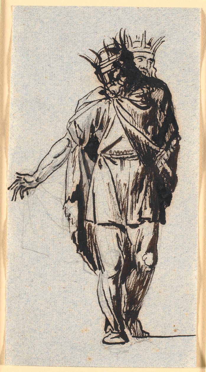 An Old Norse (?) King Figure, Standing with Crown on Head by Nicolai Abildgaard