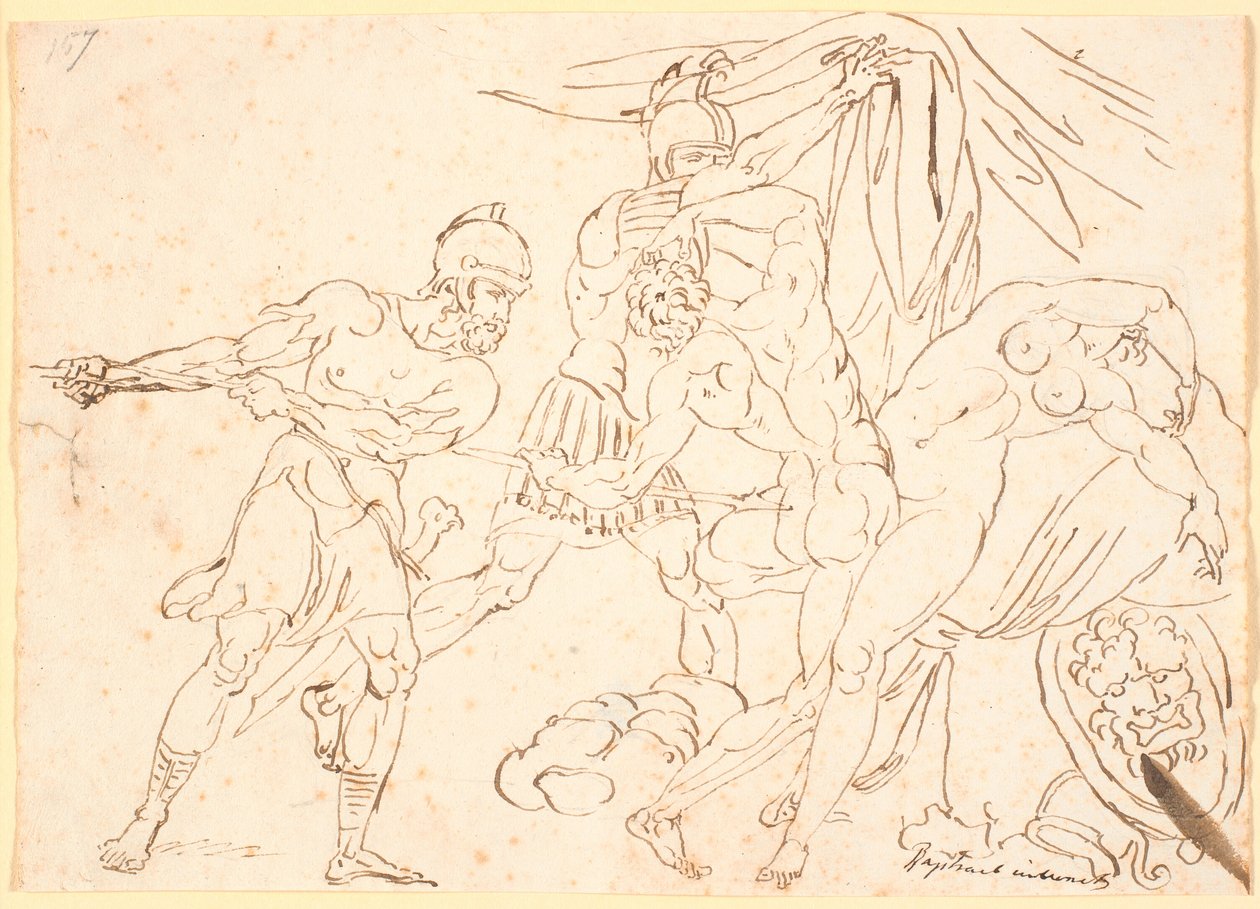 A Pair of Warriors Killing a Naked Man They Find in Intercourse with a Woman by Nicolai Abildgaard