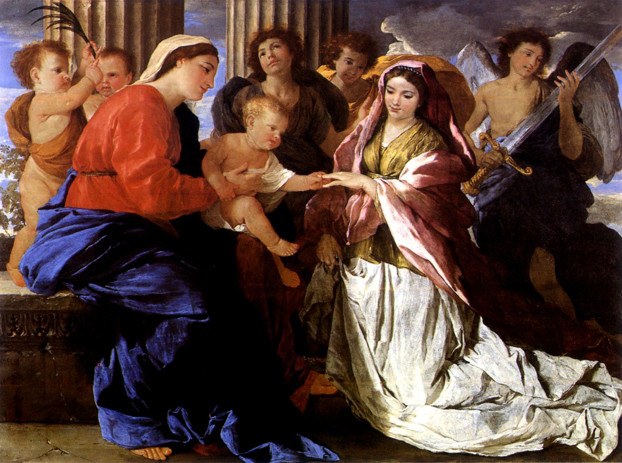 Mystical Marriage of Saint Catherine by Nicolas Poussin