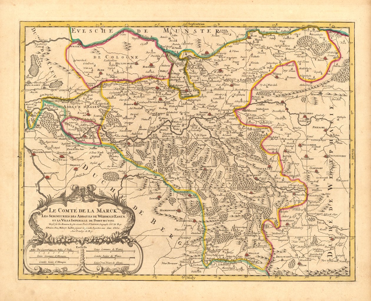 Map of Grafschaft Mark, 1681 by Nicolas Sanson
