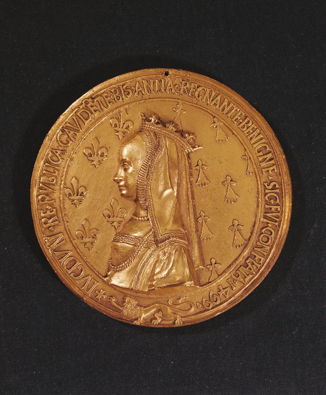 Medal depicting Anne of Brittany (1477-1514) Duchess of Brittany, 1498-1514 by Nicolas and Saint Priest, Jehan de Le Clerc