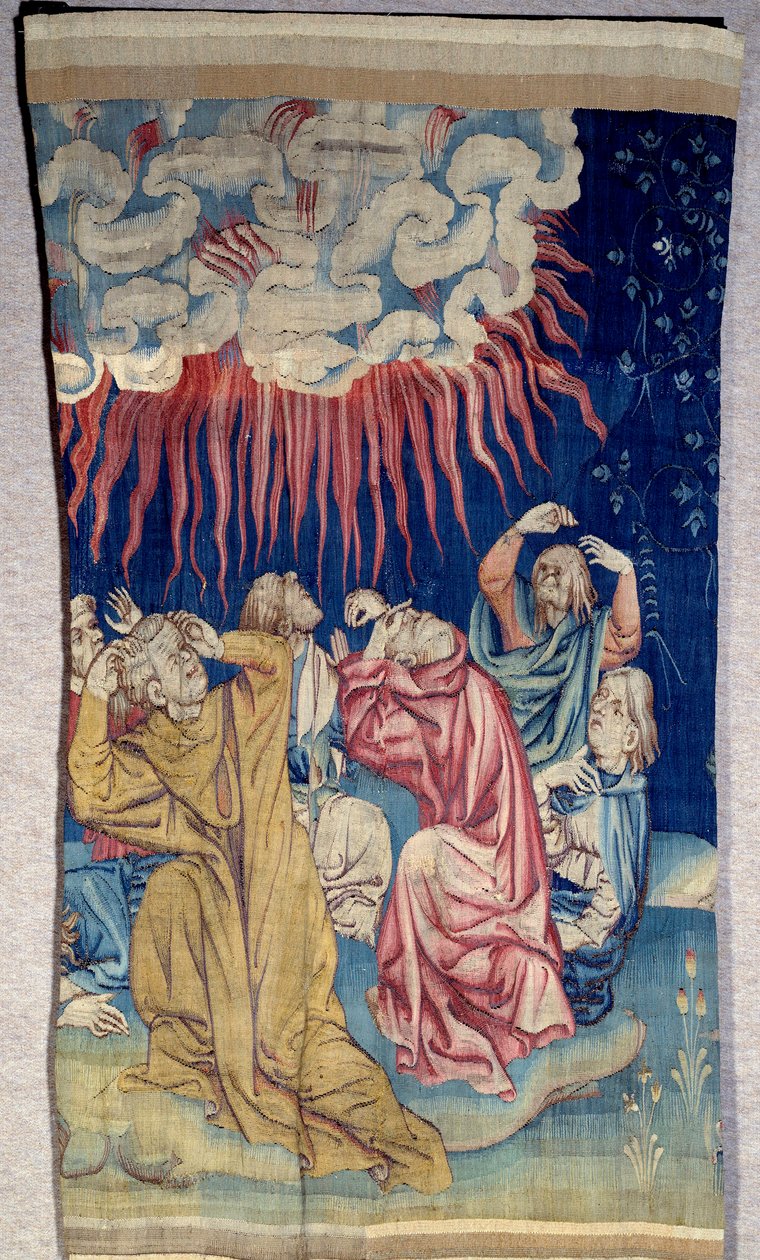 The curtain of the Revelation (1373-1383): the fire of the sky (darkness). Tapestry by Nicolas Bataille (1330-1405) by Nicolas Bataille