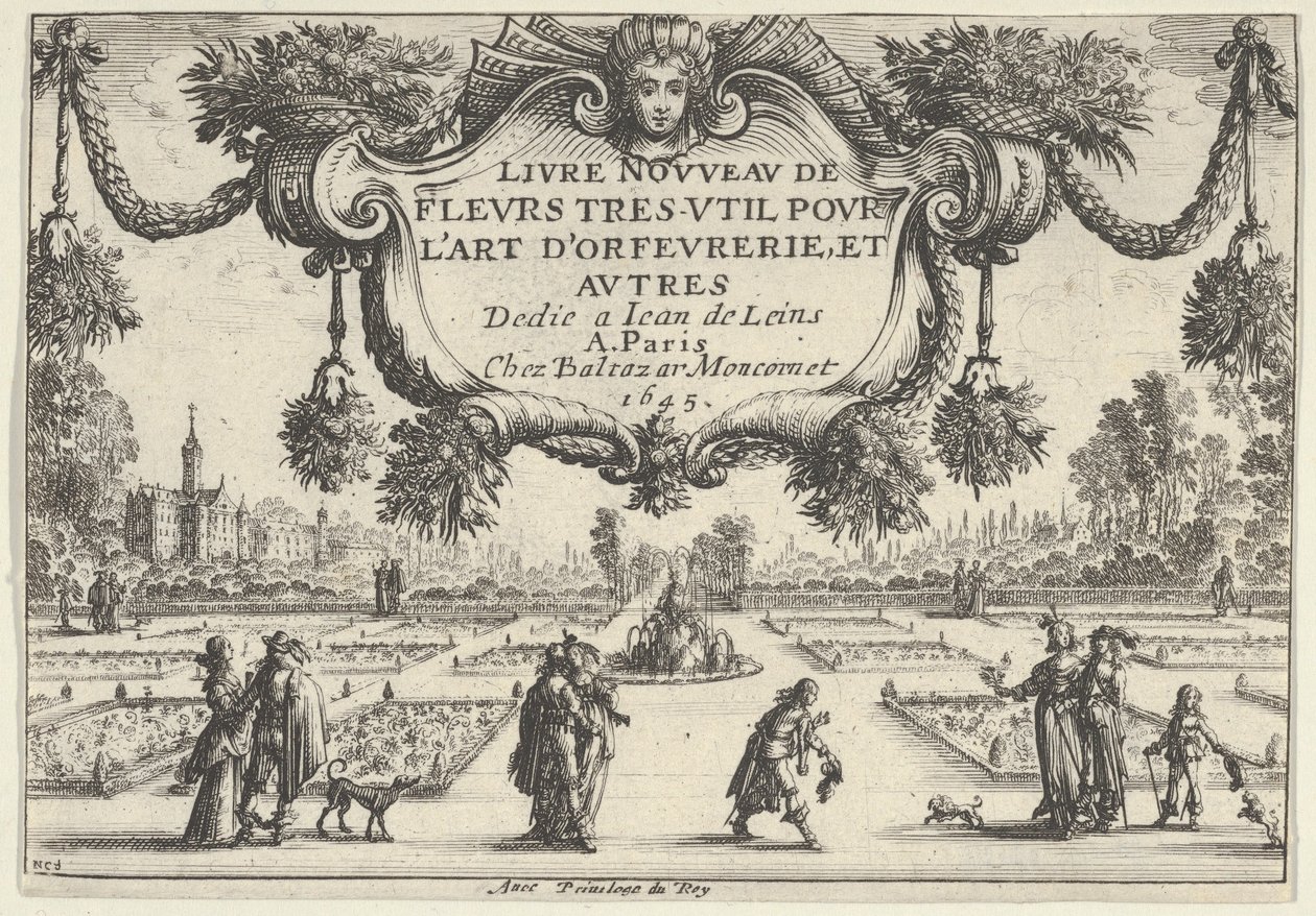 Title Plate, from Livre Nouveau de Fleurs Tres-Util by Nicolas Cochin