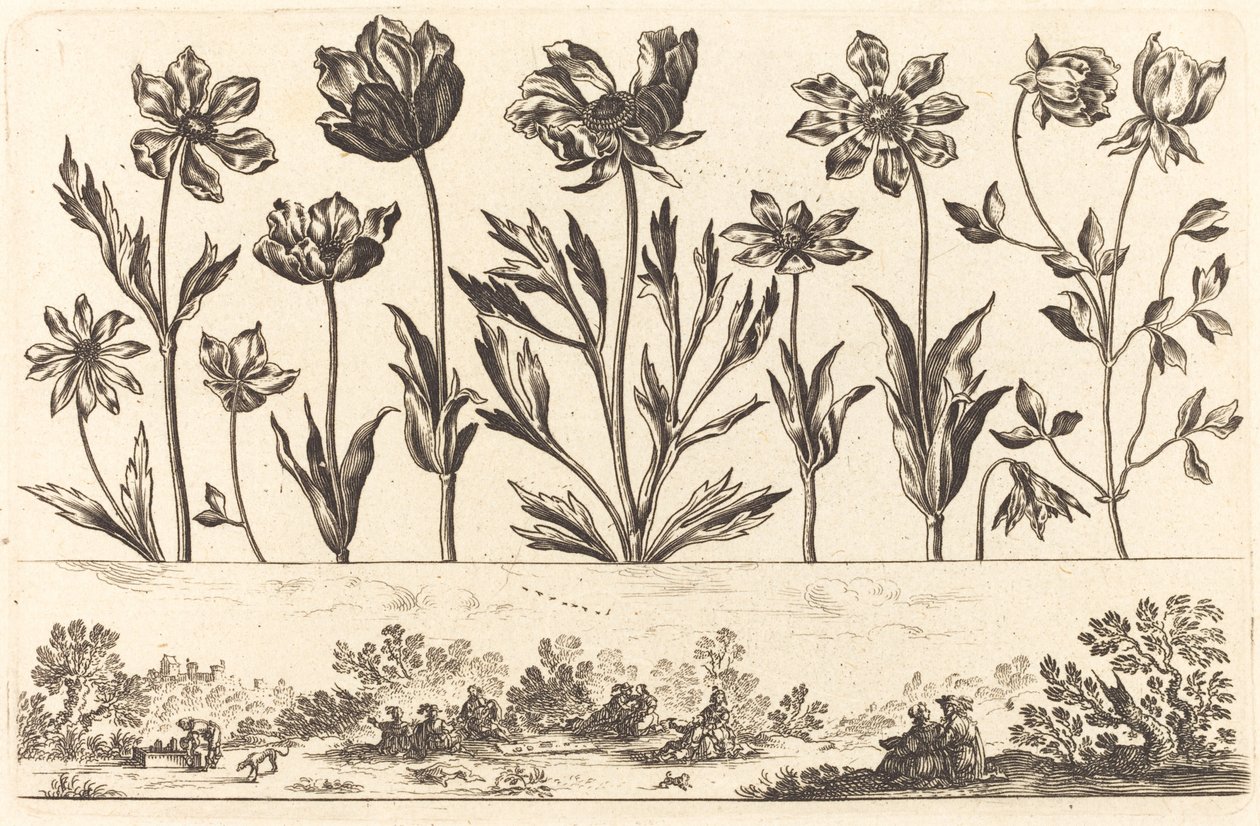 Flower Print No.1 by Nicolas Cochin after Balthasar Moncornet