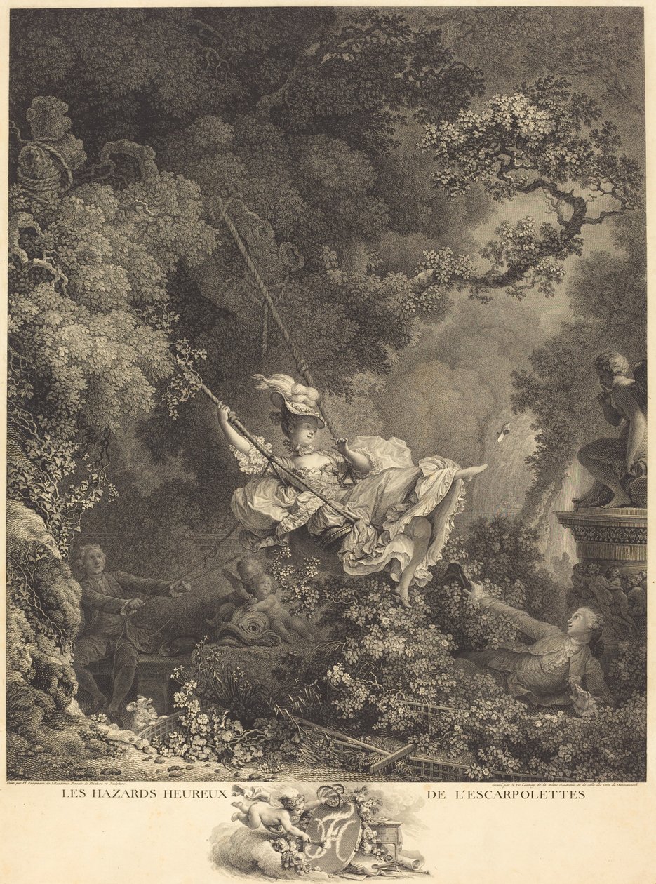 The Happy Hazards of the Swing by Nicolas Delaunay after Jean Honoré Fragonard