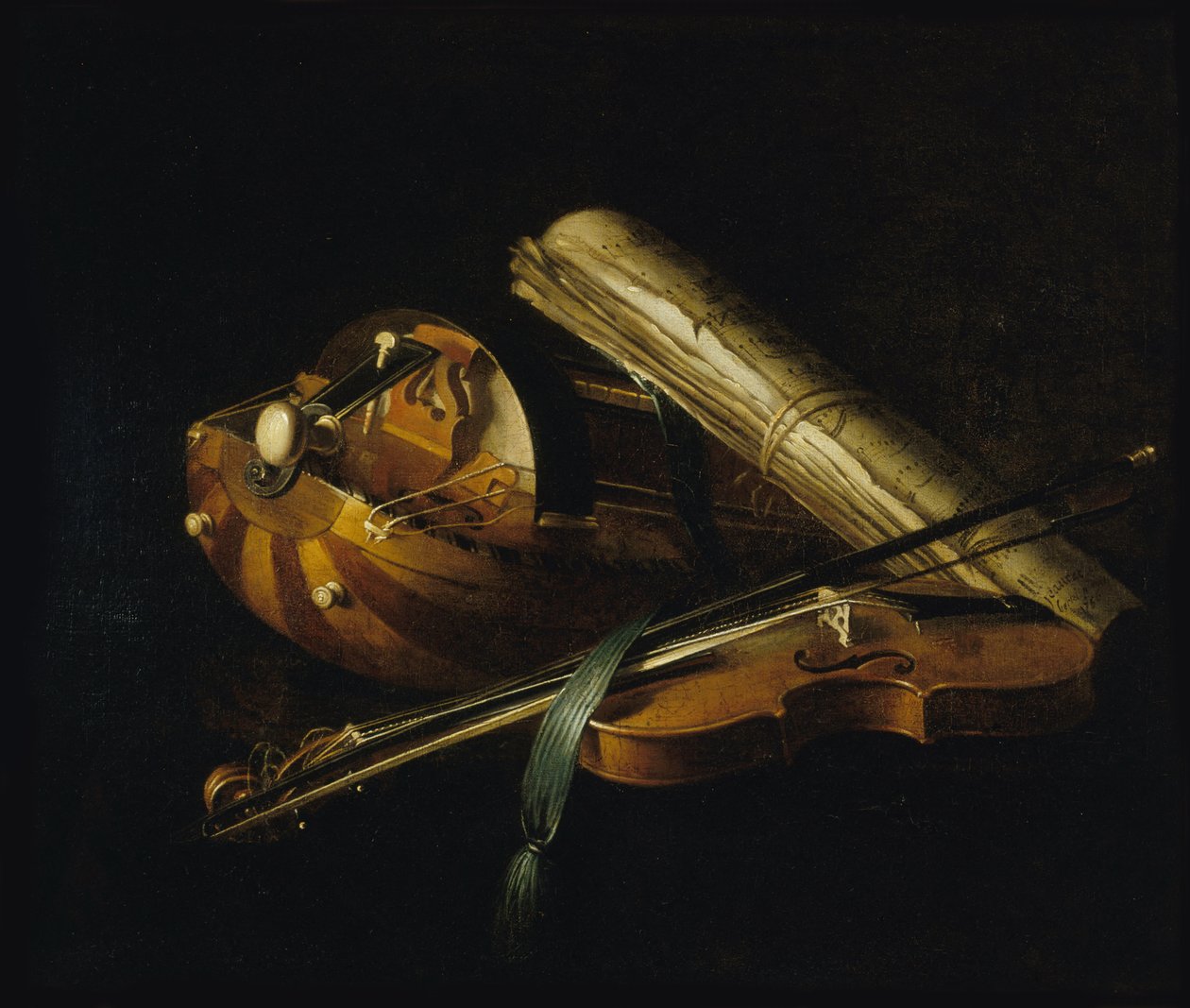 Still life with musical instruments by Nicolas Henri Jeaurat de Bertry