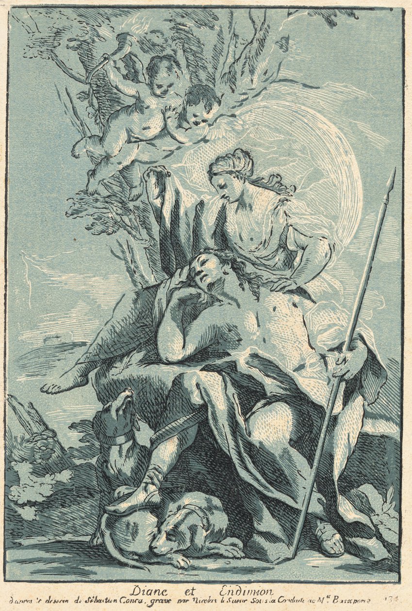Diana and Endymion by Nicolas Le Sueur after Sebastiano Conca