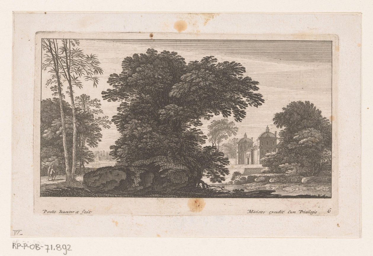 Landscape with Trees and Mansion (Landscapes) by Nicolas Perelle