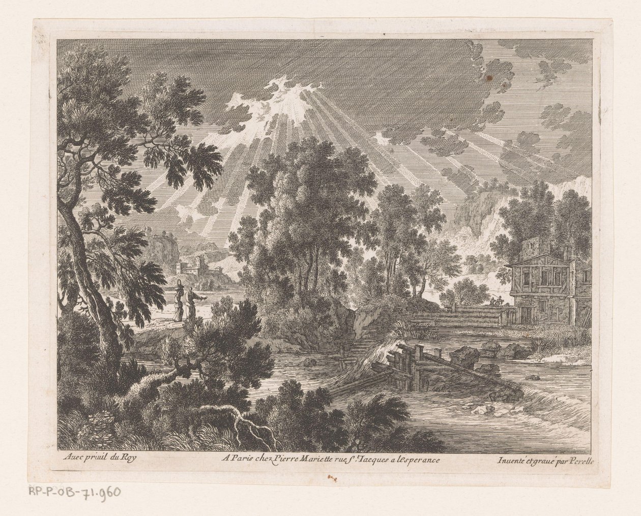 Sunny Landscape with House by River by Nicolas Perelle