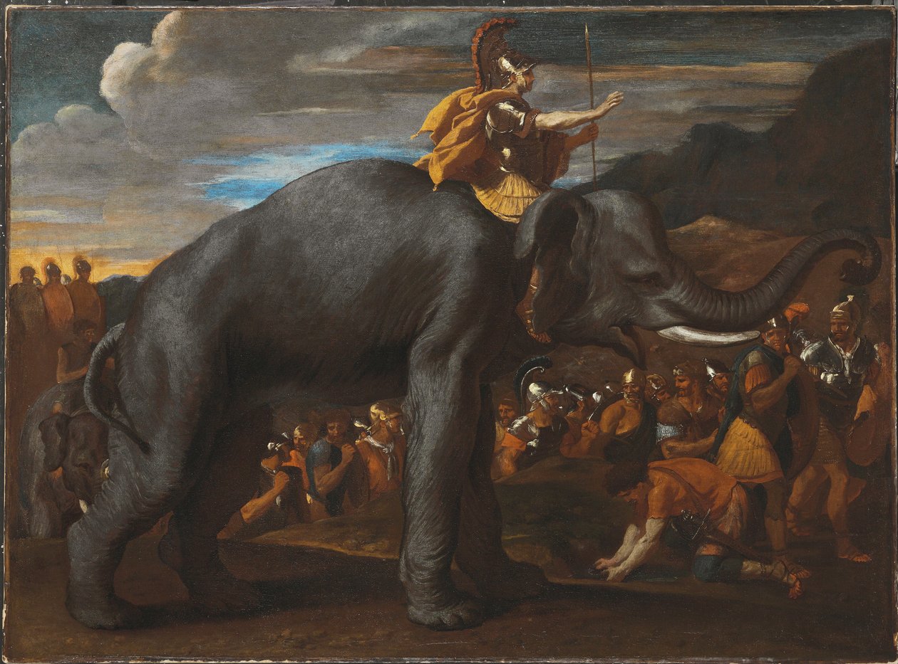 Hannibal Crossing the Alps on an Elephant by Nicolas Poussin