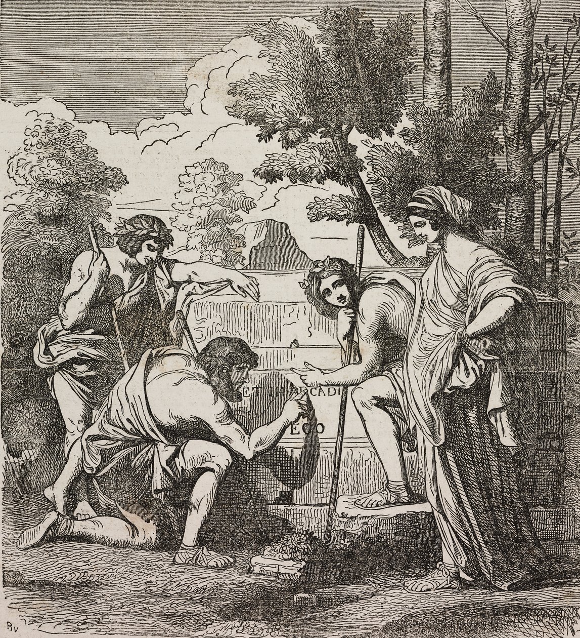 Shepherds of Arcadia (after Nicolas Poussin) by Nicolas Poussin
