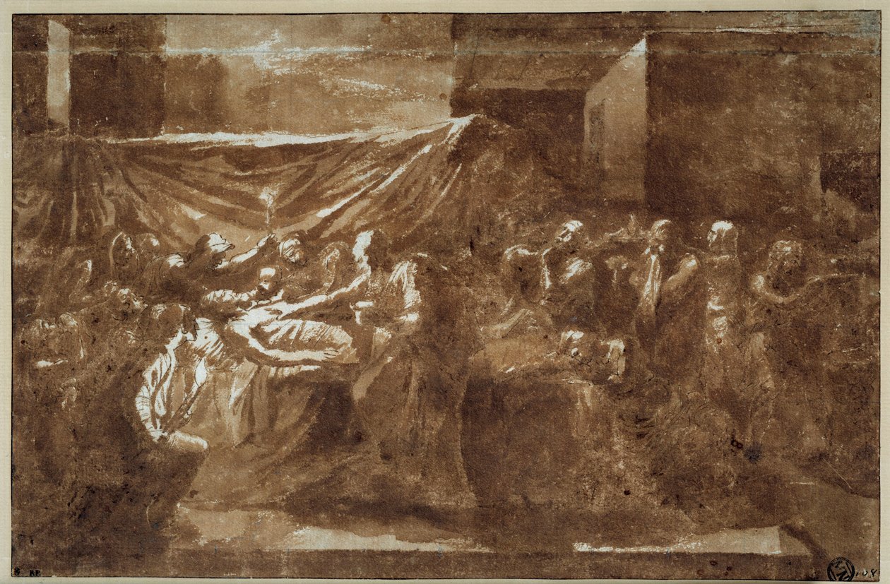 The extreme anointing by Nicolas Poussin