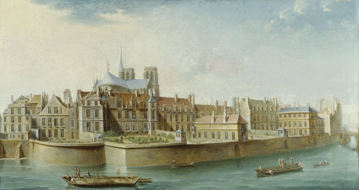 The Cloister of Notre-Dame, seen from Île Saint Louis (quai d