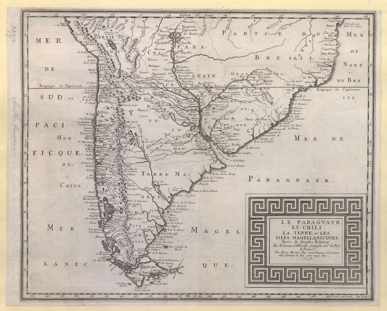Paraguay, Chile, the Land, and the Magellanic Islands: Taken from Various Accounts by Nicolas Sanson