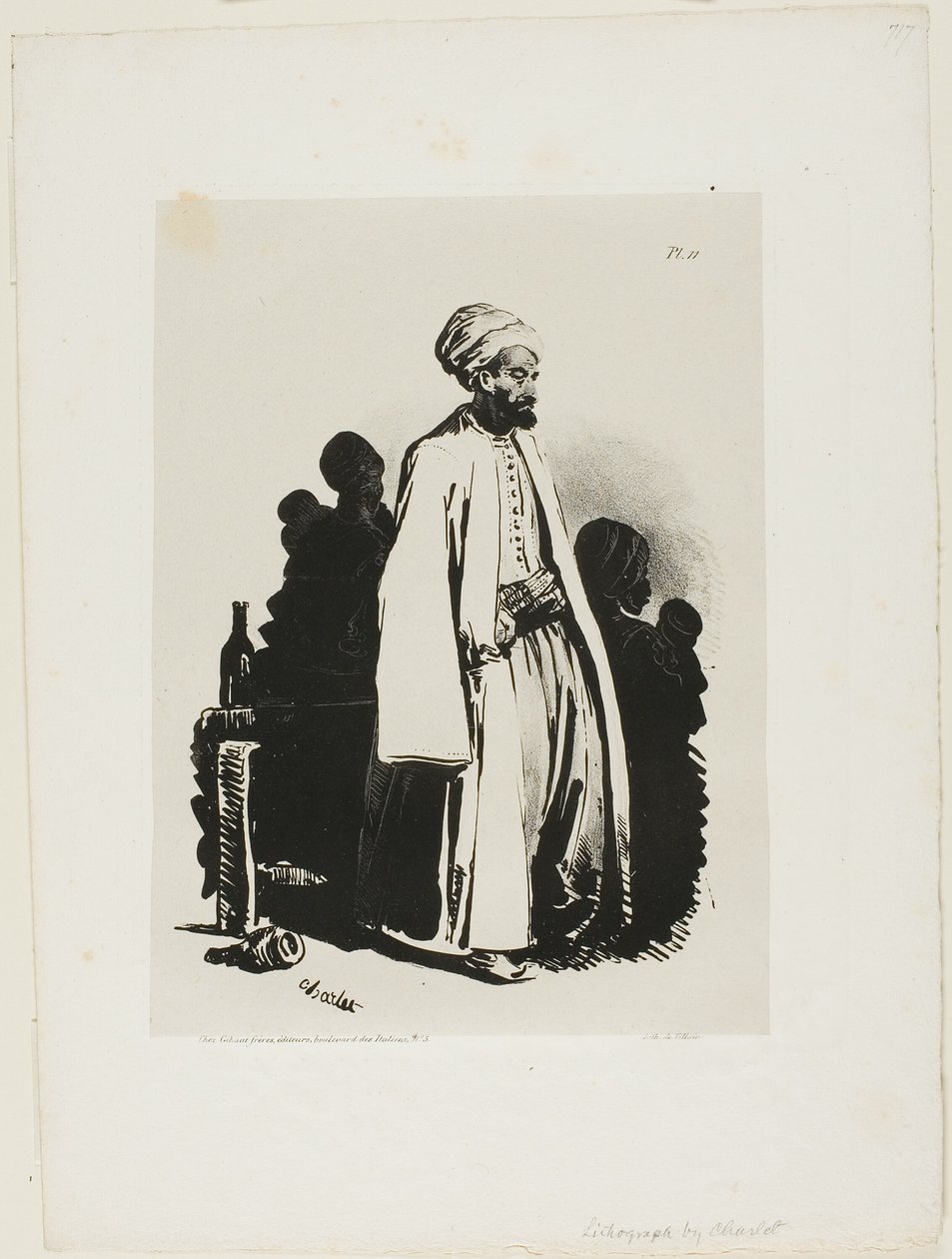 Standing Turk, plate eleven from Ink Sketches by Charlet by Nicolas Toussaint Charlet