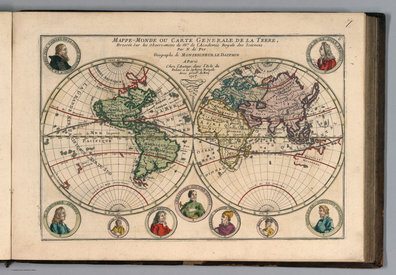 The Curious Atlas or the World Represented in General and Particular Maps of the Sky and Earth, p. 18 by Nicolas de Fer