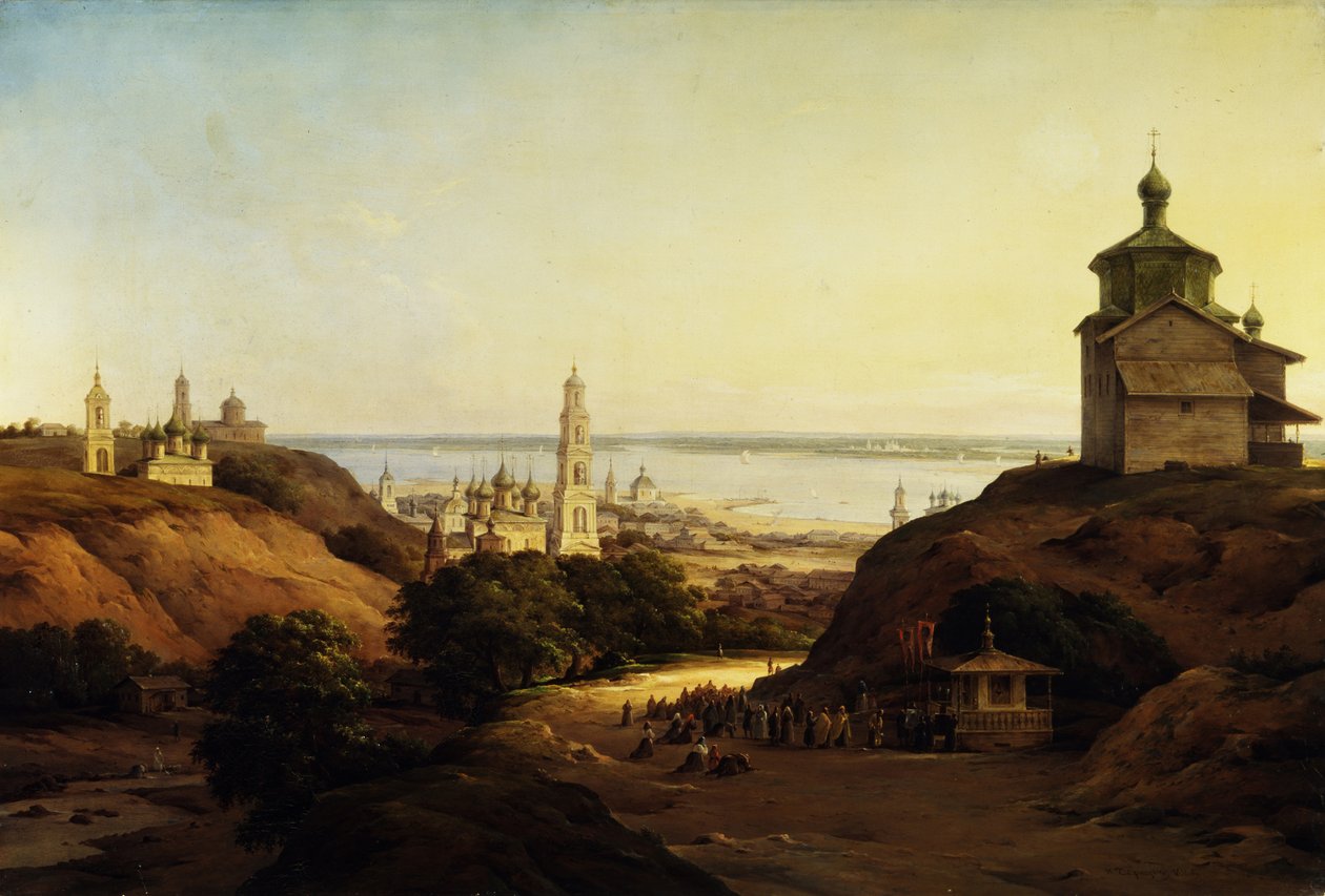 View of Yuryev-Povolzhsky, 1851 by Nikanor Grigoryevich Chernetsov