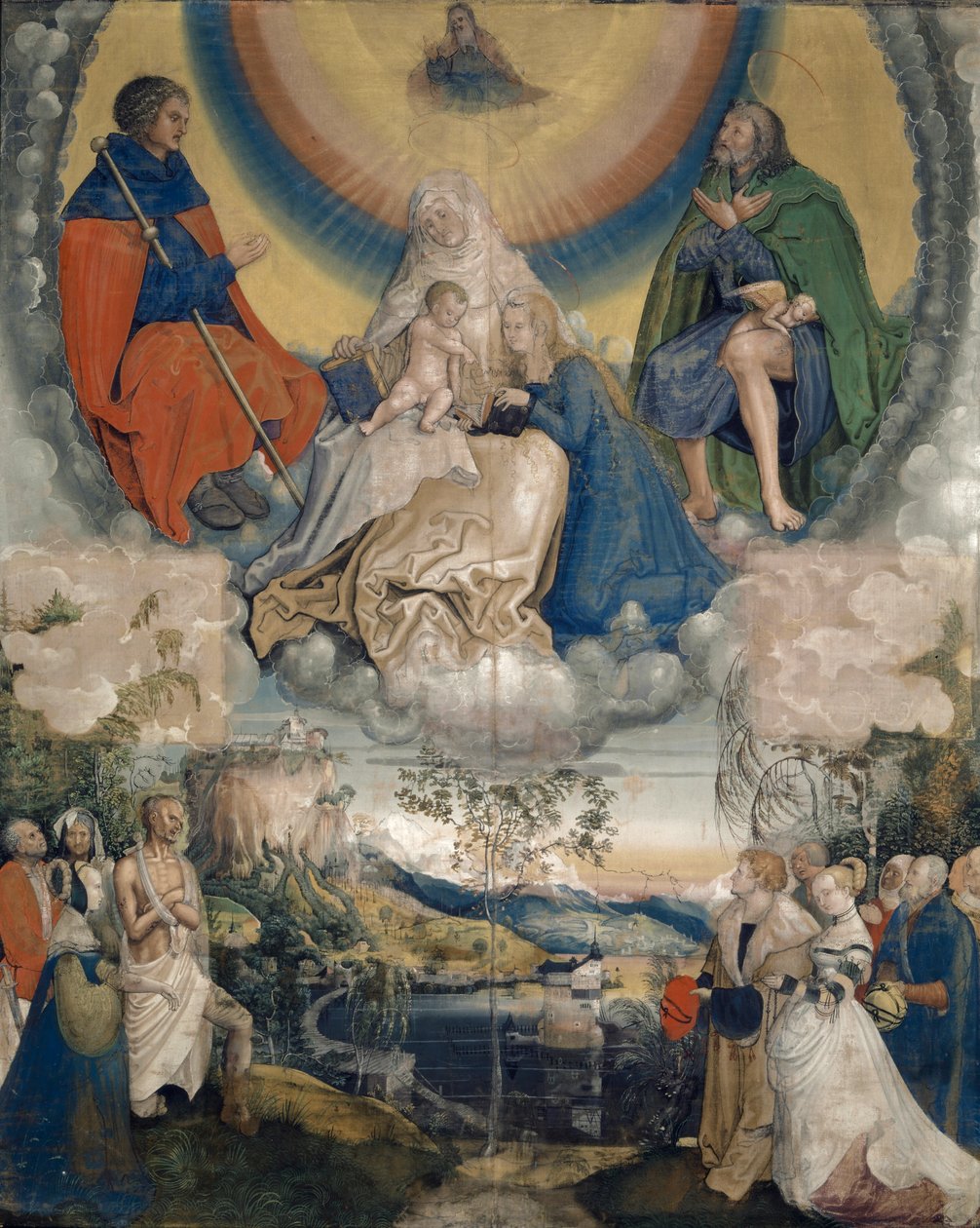 Saint Anne with the Virgin and Child, Saint James the Great and Saint Roch as Intercessors for Mankind Ridden by the Plague, 1514-15 by Niklaus Manuel