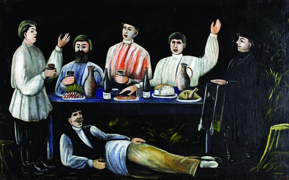 Molokani Carousing by Niko Pirosmani