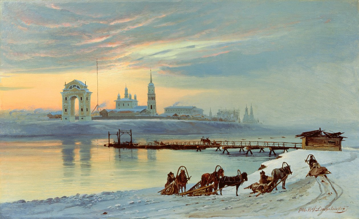 The Angara Embankment in Irkutsk, 1886 by Nikolai Florianovich Dobrovolsky