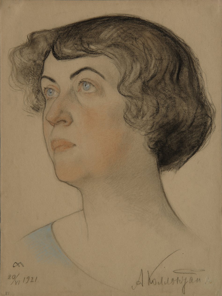 Portrait of Alexandra Mikhailovna Kollontai 1872-1952, 1921 by Nikolai Andreevich Andreev