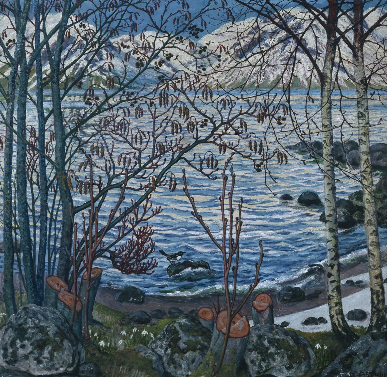 Bird on Rock by Nikolai Astrup