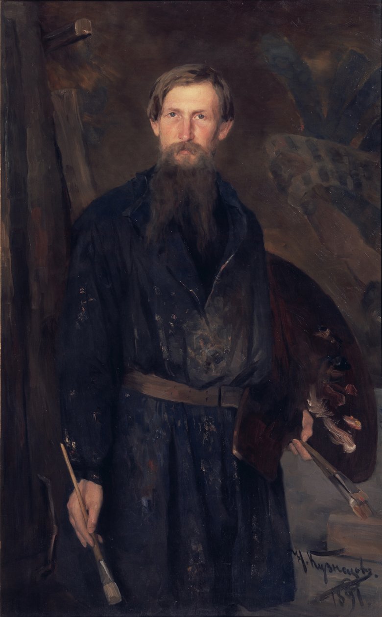 Portrait of the Artist Viktor Vasnetsov by Nikolai Dmitrievich Kuznetsov