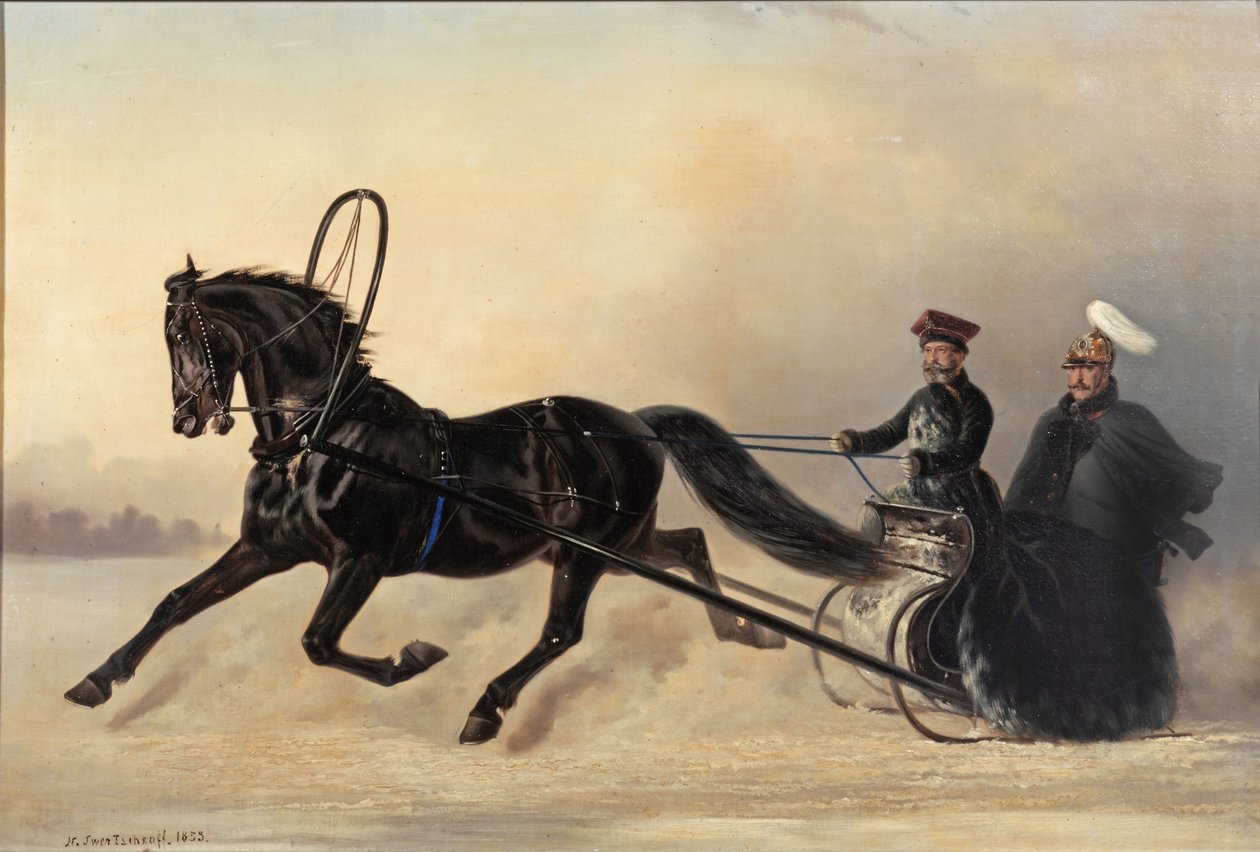 Emperor Nicholas I on a Winter Outing by Nikolai Egorevich Sverchkov