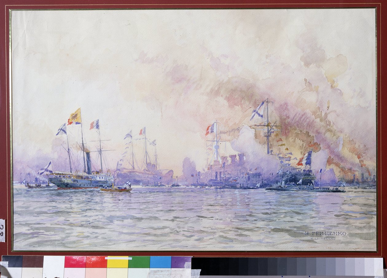 Arrival of the French Squadron in Krondstadt on 1893 by Nikolai Nikolaevich Gritsenko