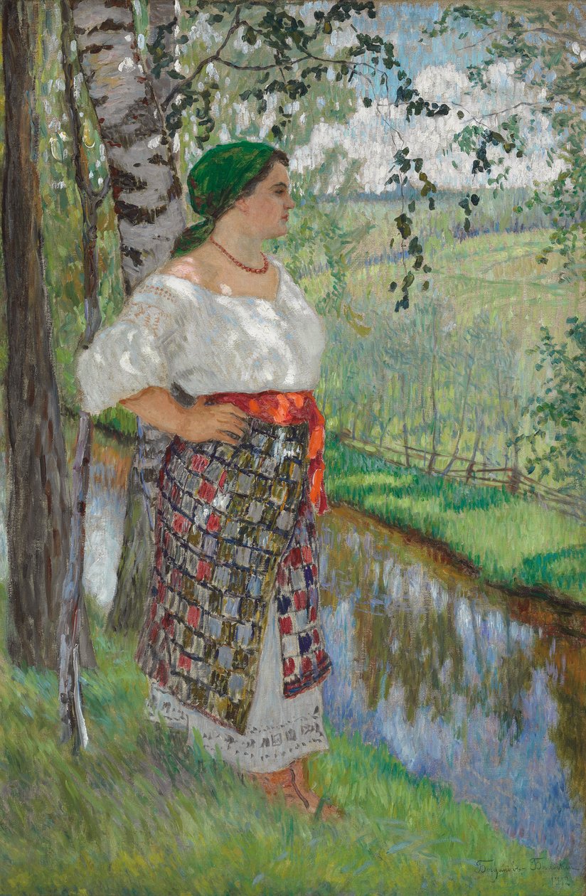 Peasant Woman by a Brook by Nikolai Petrovich Bogdanov Belsky