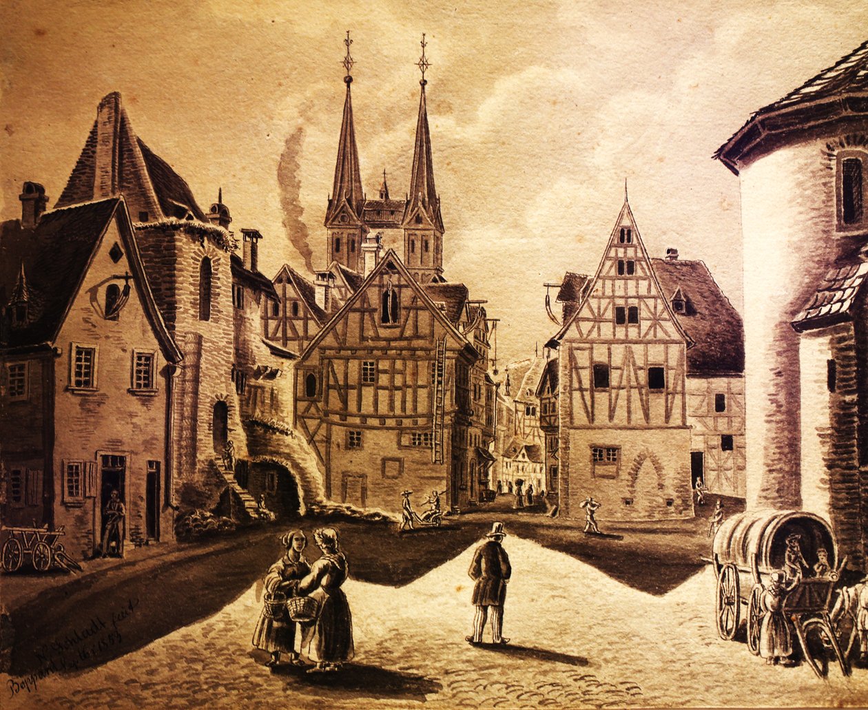 Burgplatz in Boppard by Nikolaus Schlad