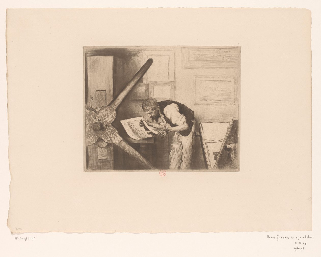 Portrait of Henri Charles Guérard in His Studio by Norbert Goeneutte