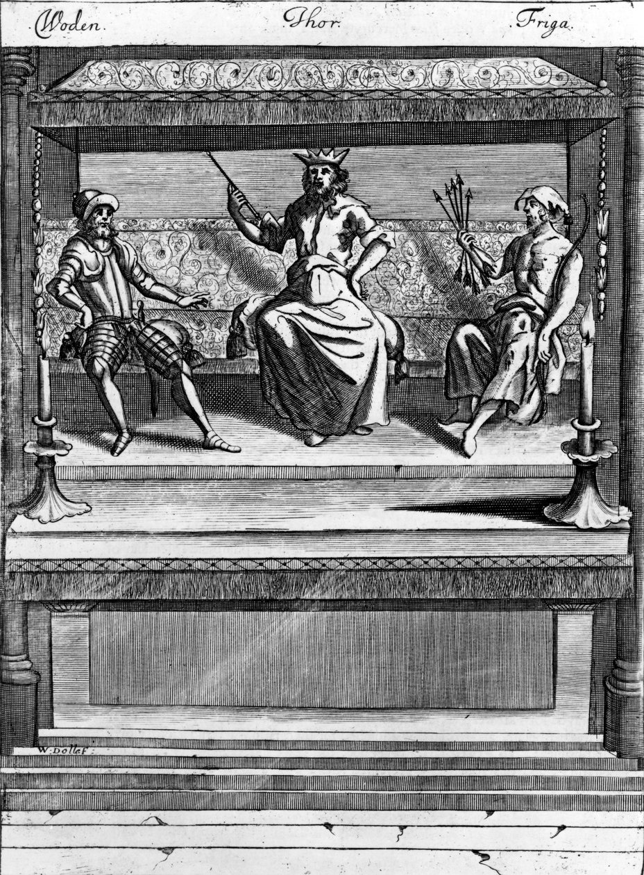 Woden, Thor and Friga, 1670-1680 by Norwegian School