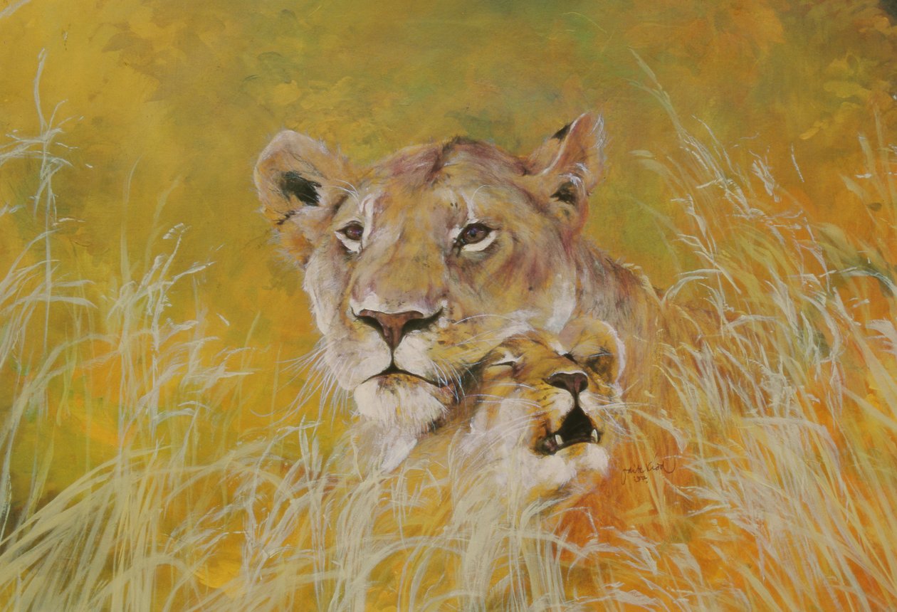 Mother and Baby I (Lions) by Odile Kidd