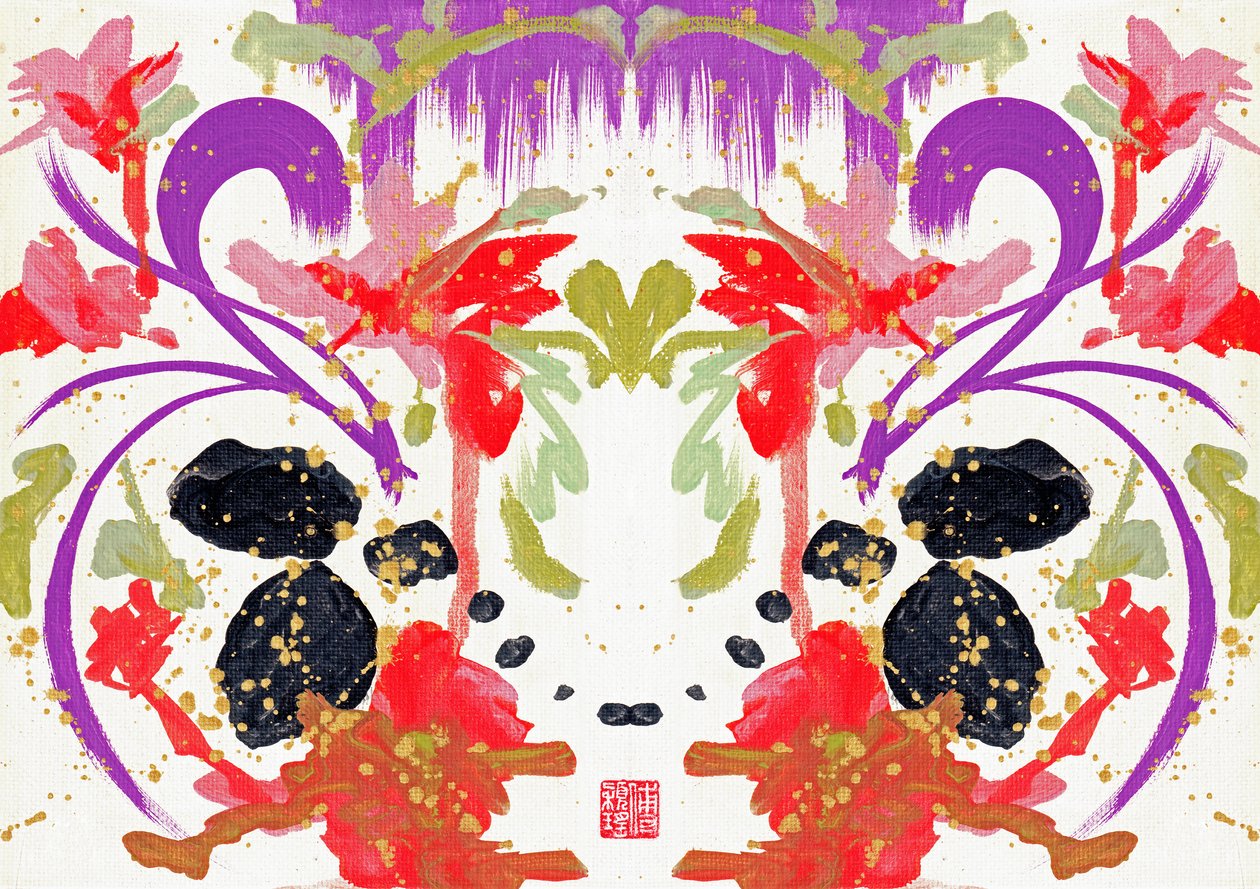 Zen Orange Purple Flowers 2 by Odilia W. Y. Fu
