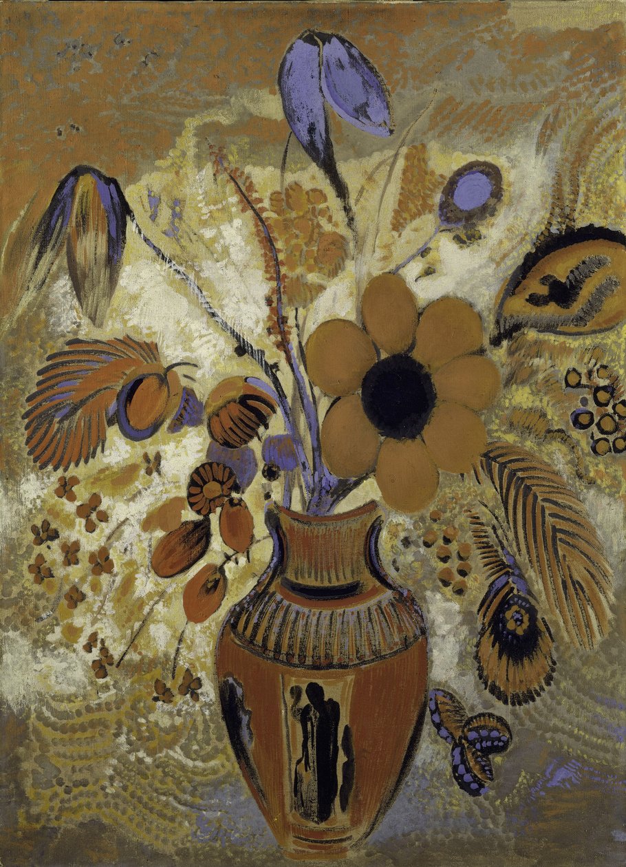 Etruscan Vase with Flowers by Odilon Redon