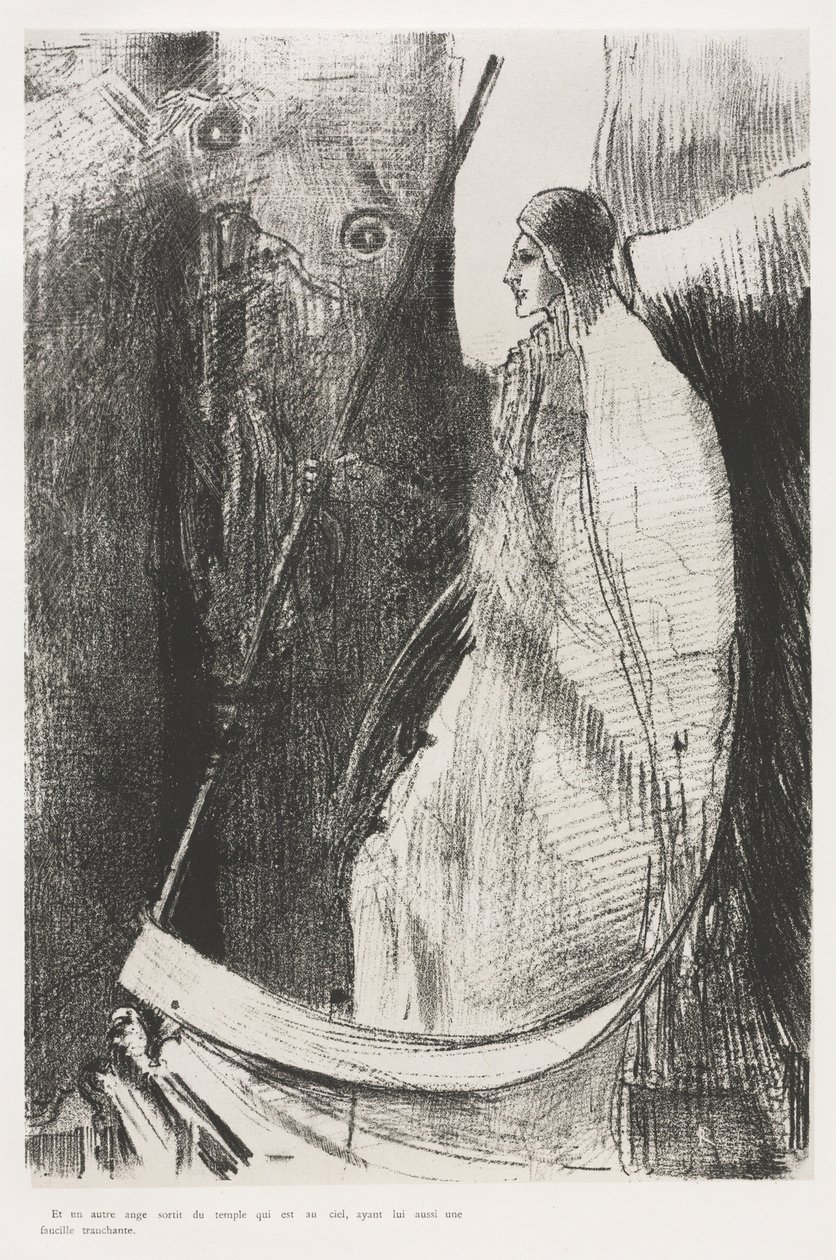 And Another Angel Came Out of the Temple which is in Heaven, and He also Having a Sharp Sickle by Odilon Redon