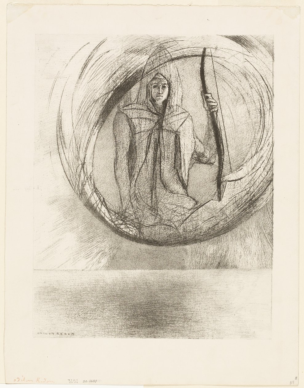 And Beyond, the Astral Idol, the Apotheosis (plate 2 of 6) by Odilon Redon
