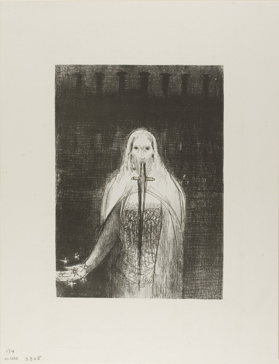 And He Had in His Right Hand Seven Stars; and Out of His Mouth Went a Sharp Two-Edged Sword, Plate 1 of 12 by Odilon Redon