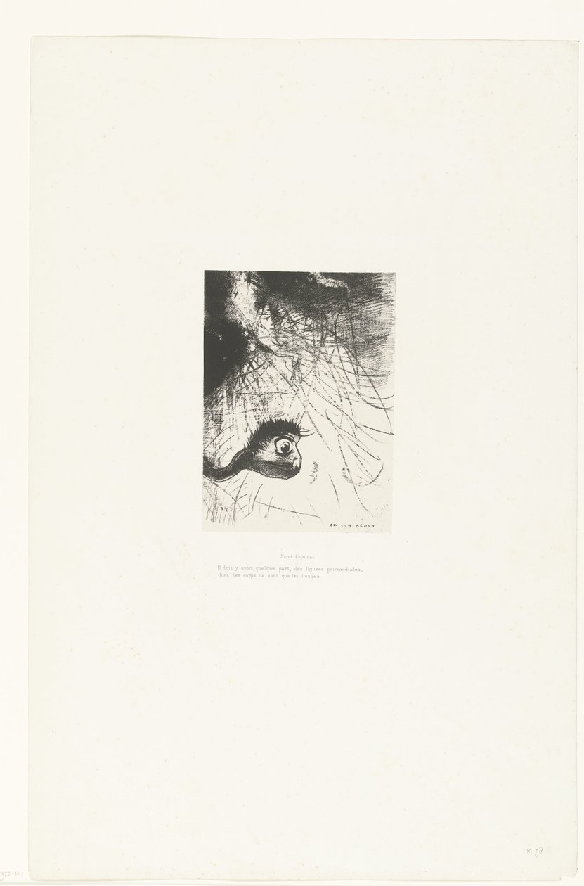 Anthony: Somewhere There Must Be Archetypes Whose Bodies Are Only Reflections by Odilon Redon