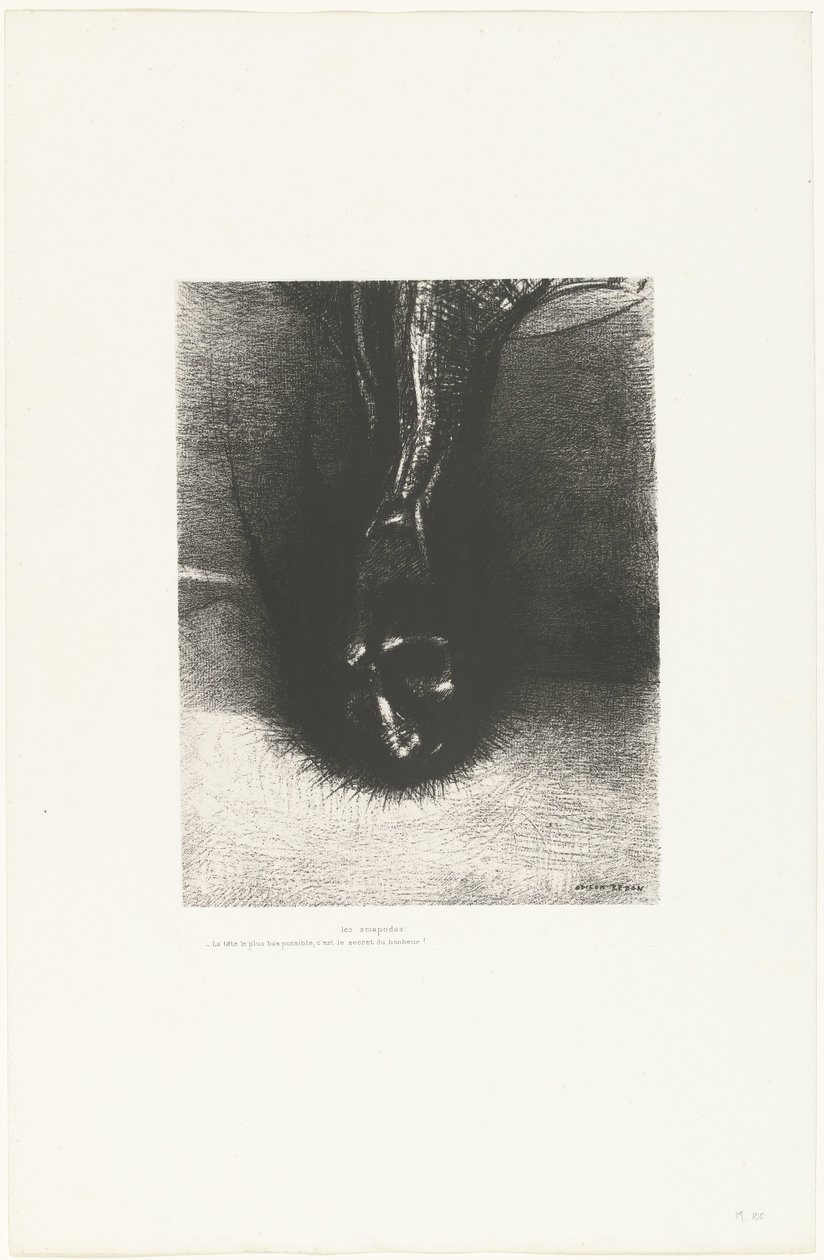 The Sciapods: Keeping the Head as Low as Possible is the Secret of Happiness (series title: Temptation of Saint Anthony) by Odilon Redon