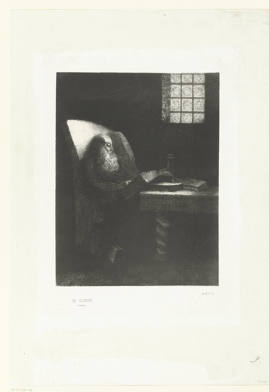 The Reader (Portrait of Rodolphe Bresdin) by Odilon Redon