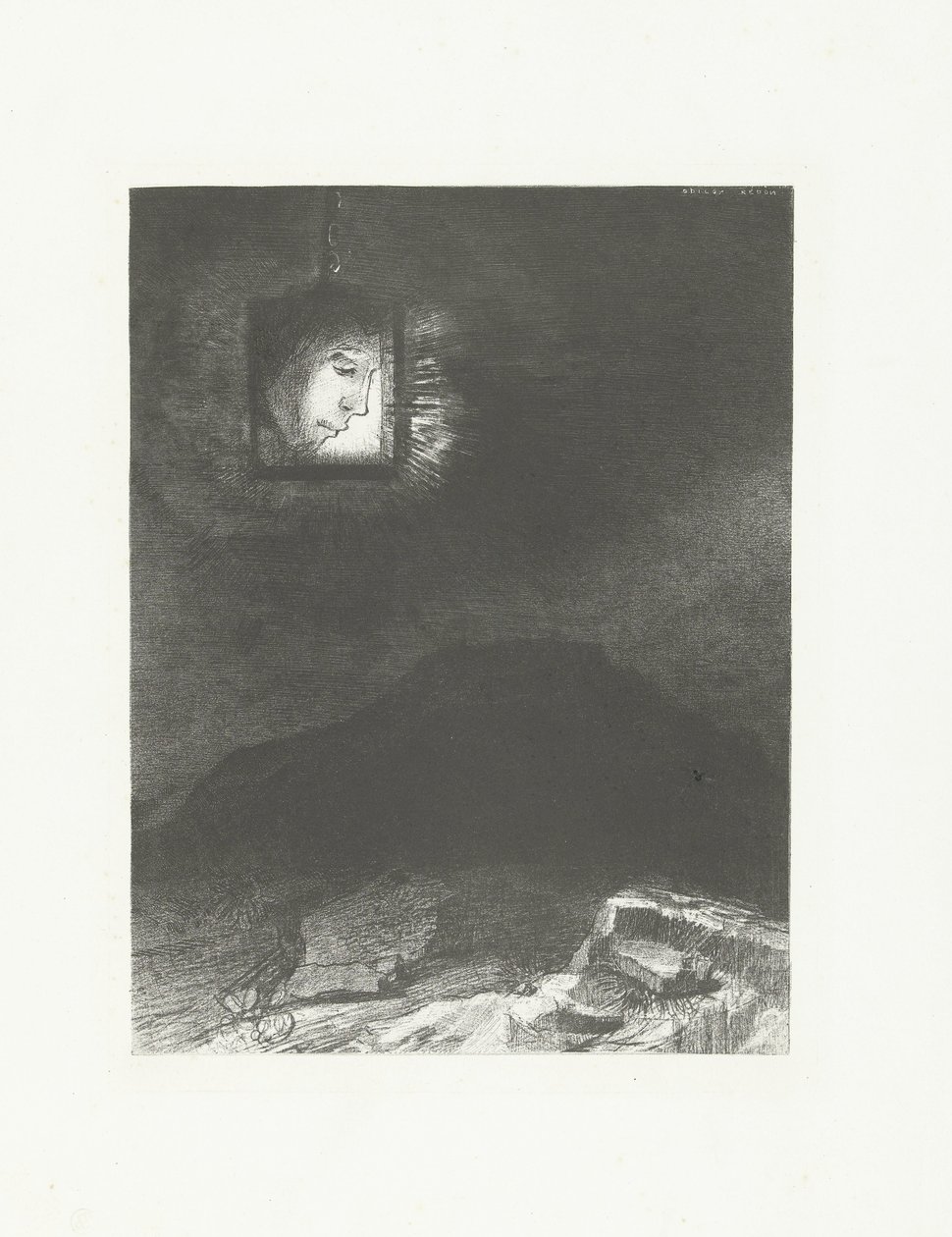 A Head in a Lantern (Dreams) by Odilon Redon
