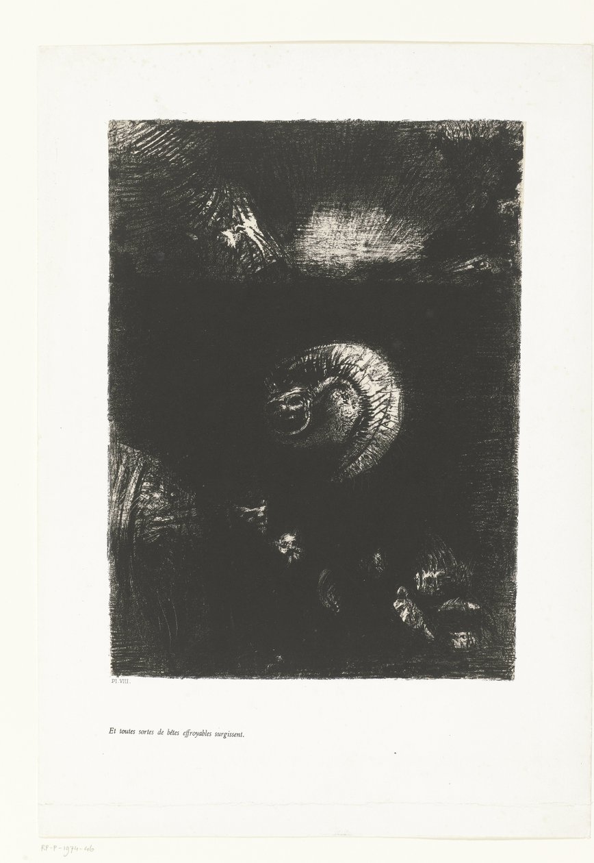 And All Kinds of Horrible Beasts Appeared (Tentation de Saint-Antoine) by Odilon Redon