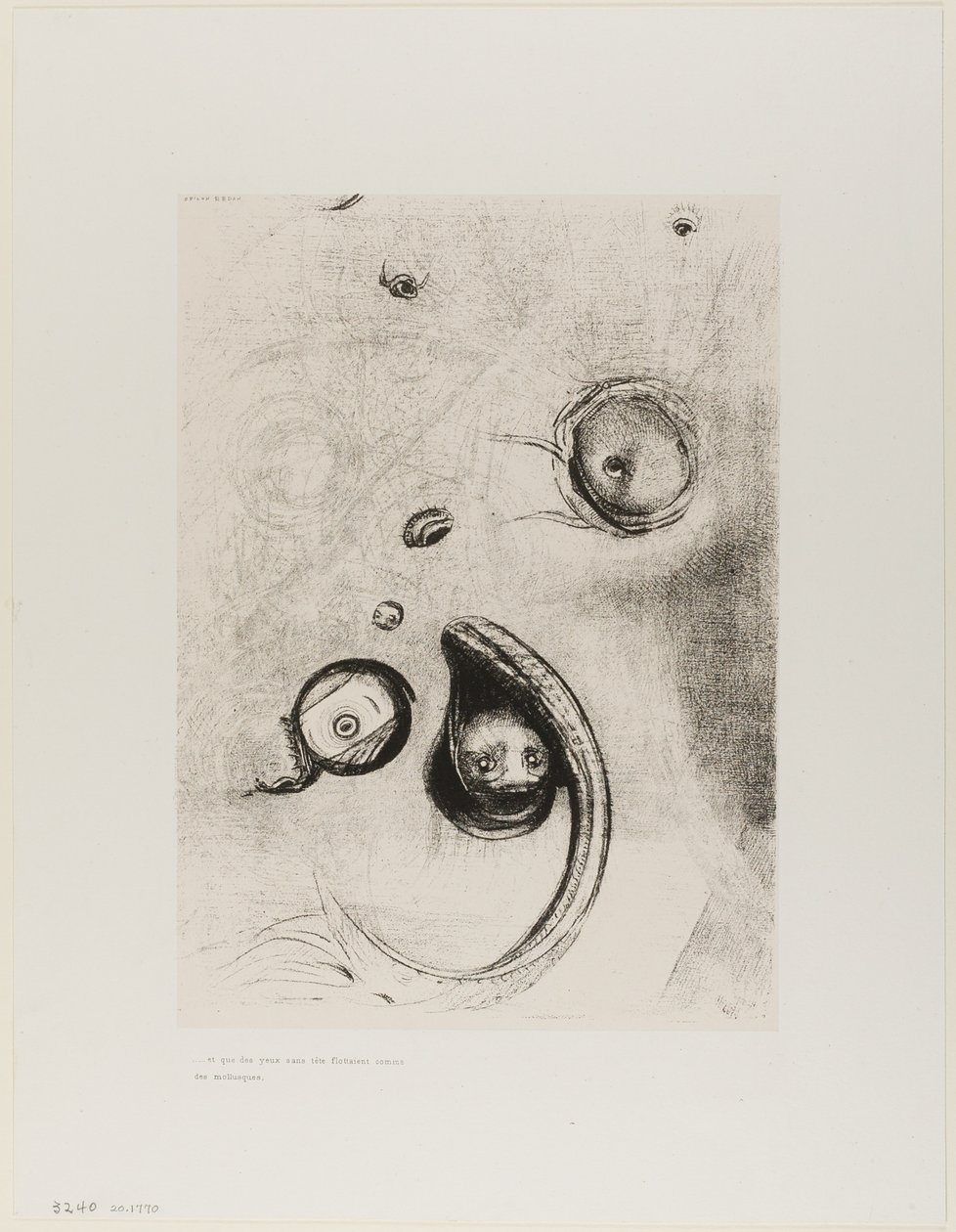 And that headless eyes floated like mollusks, plate XIII of Temptation of St. Anthony by Odilon Redon