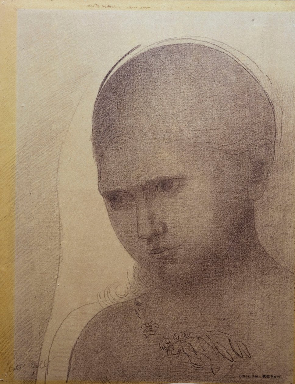 Woman Three-Quarters to the Left by Odilon Redon