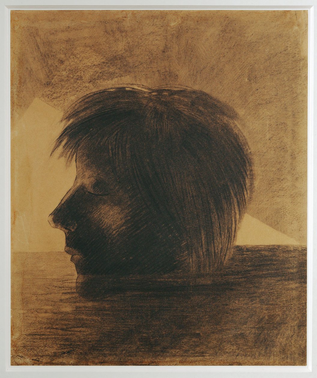 Head of Orpheus Drifting on the Waters or The Mystic by Odilon Redon