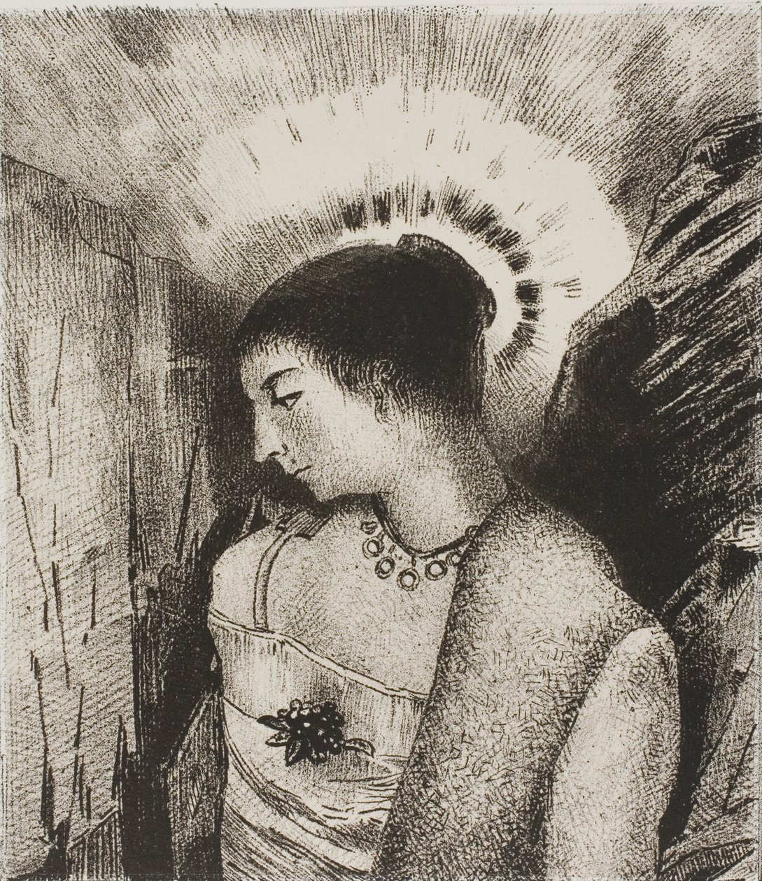 Here is the Good Goddess, the Idaean Mother of the Mountains, Plate 15 of 24 by Odilon Redon